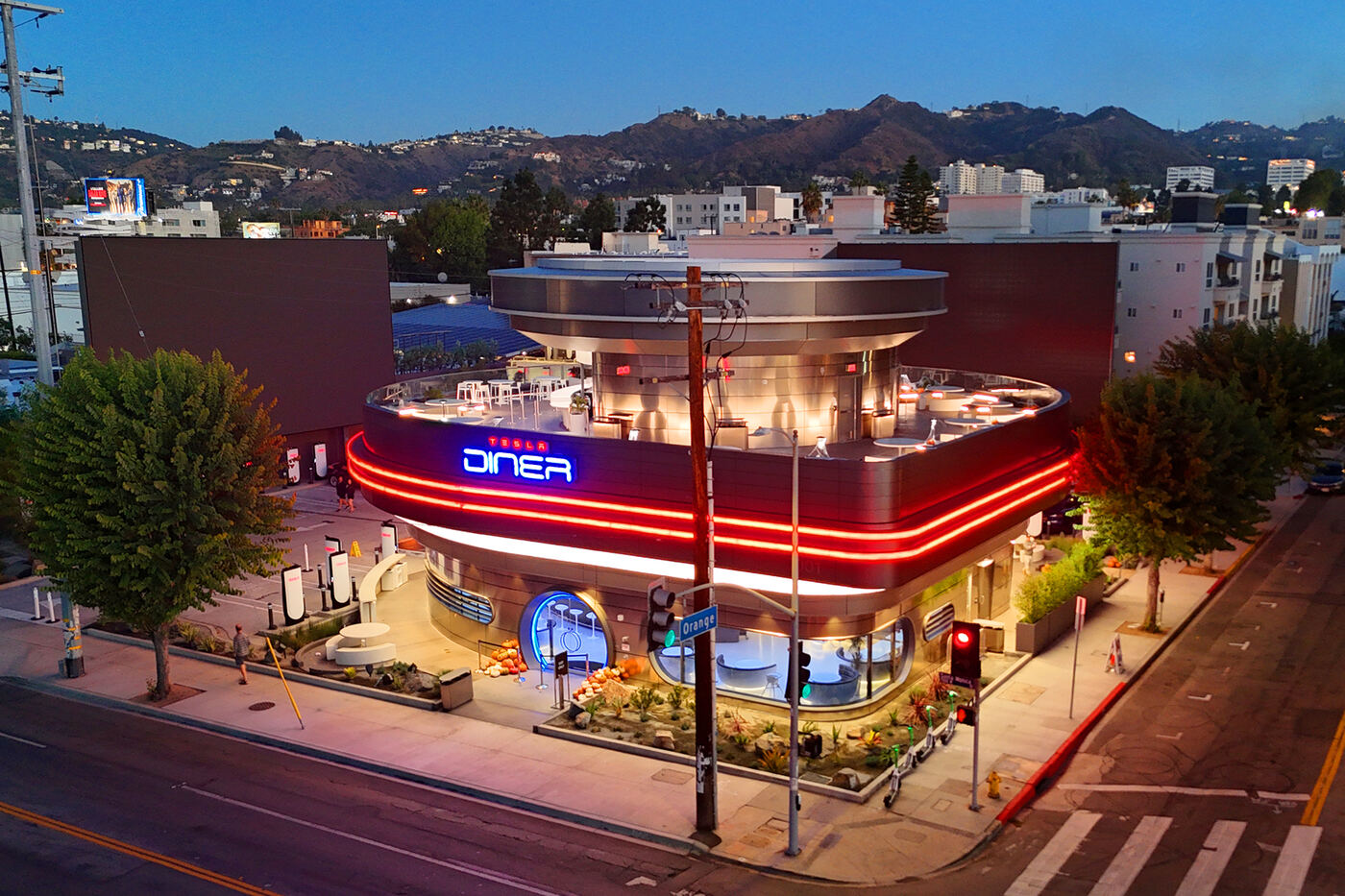 Tesla Diner glazing project in West Hollywood, CA